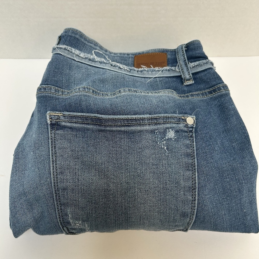 Judy Blue Skinny Fit Mid-Rise Ripped Style Jeans Fringe Size 18W Style #82357